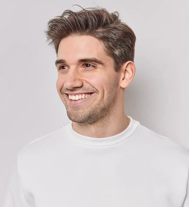 man with clear skin