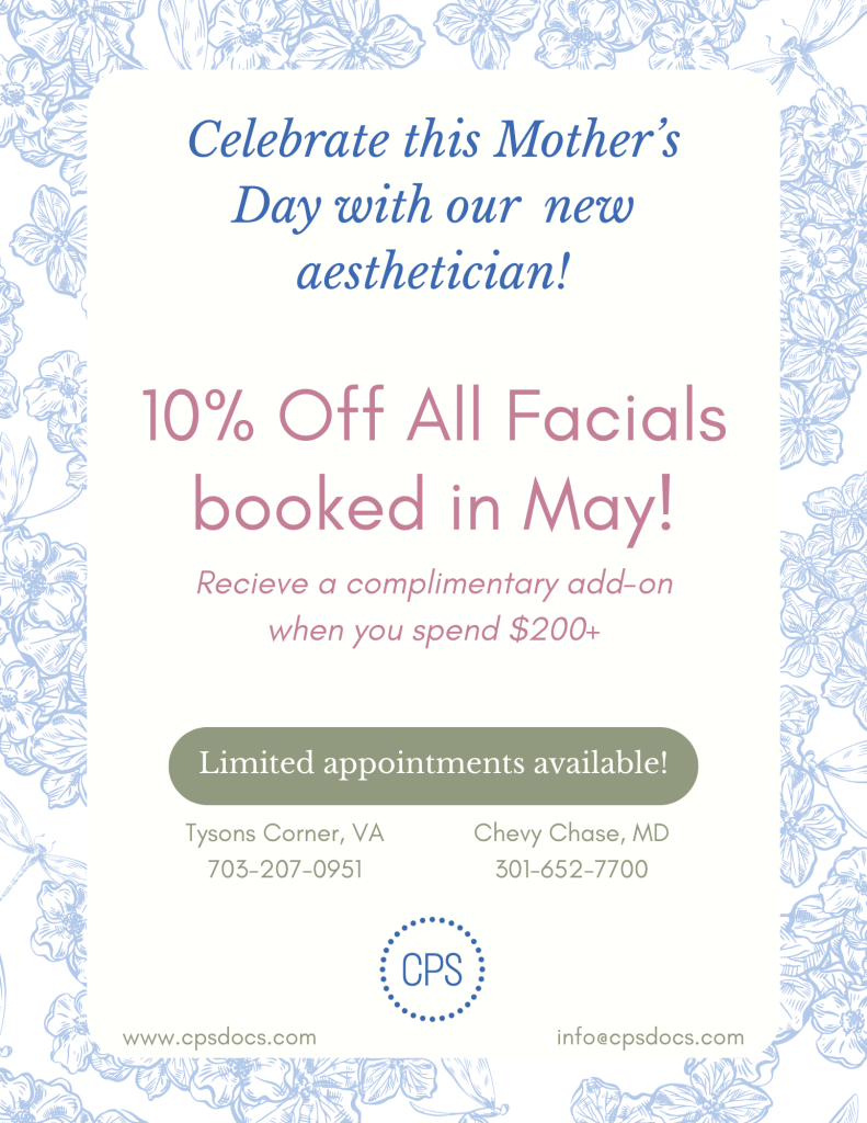 Mother's Day offer: 10% off all facials booked in May with our new aesthetician