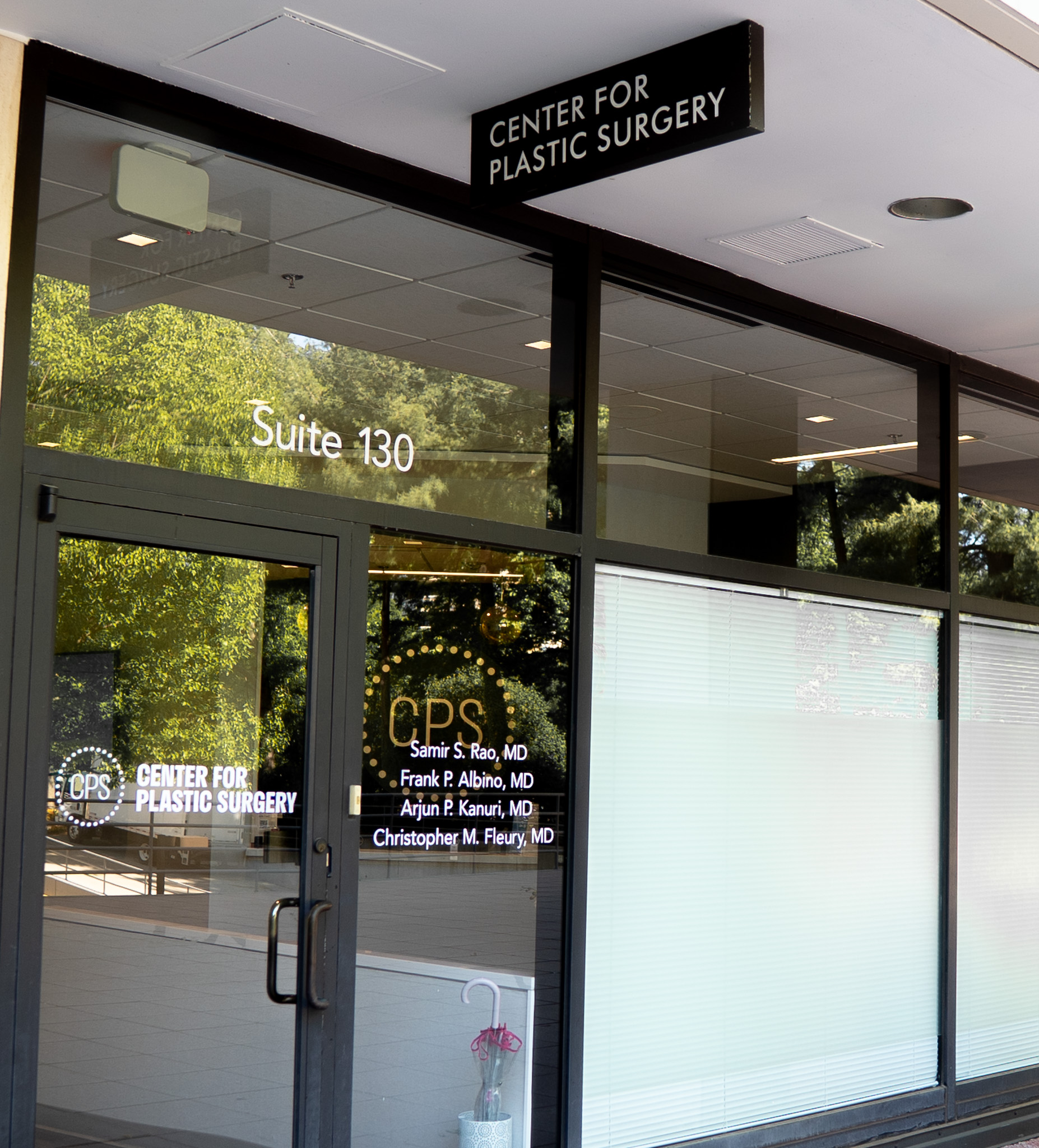 Center for Plastic Surgery office entrance, Suite 130