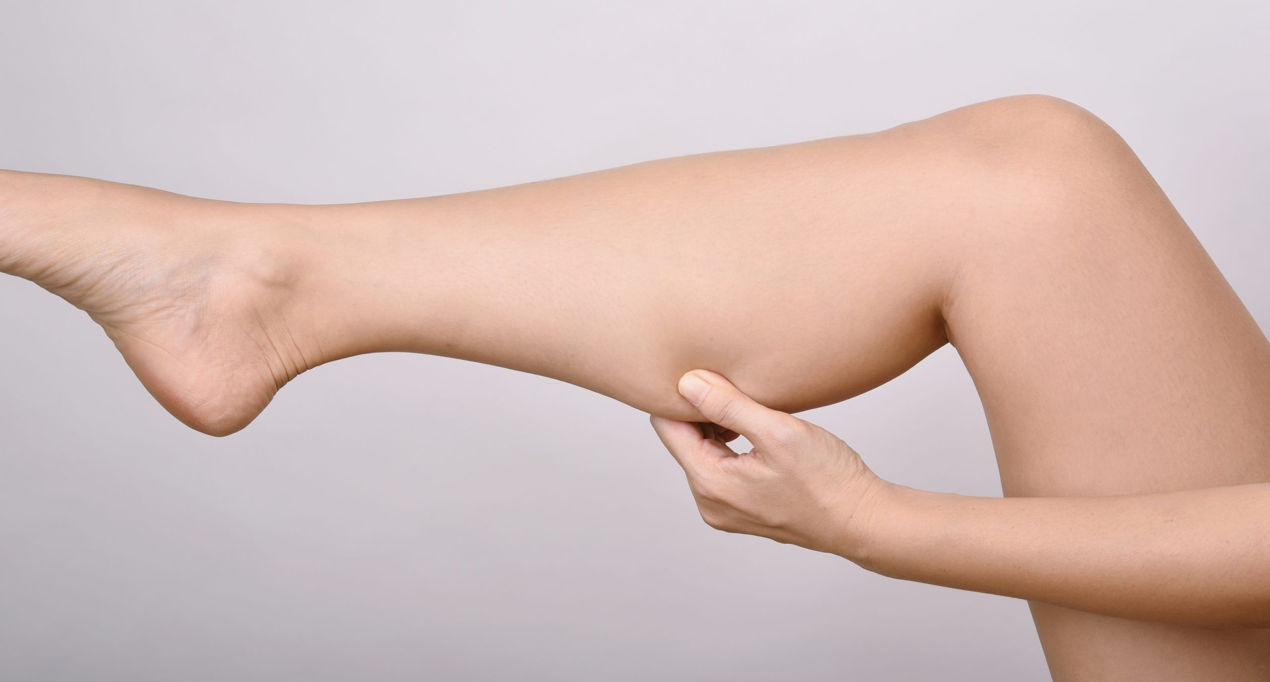 Close-up of a woman's lower leg and ankle
