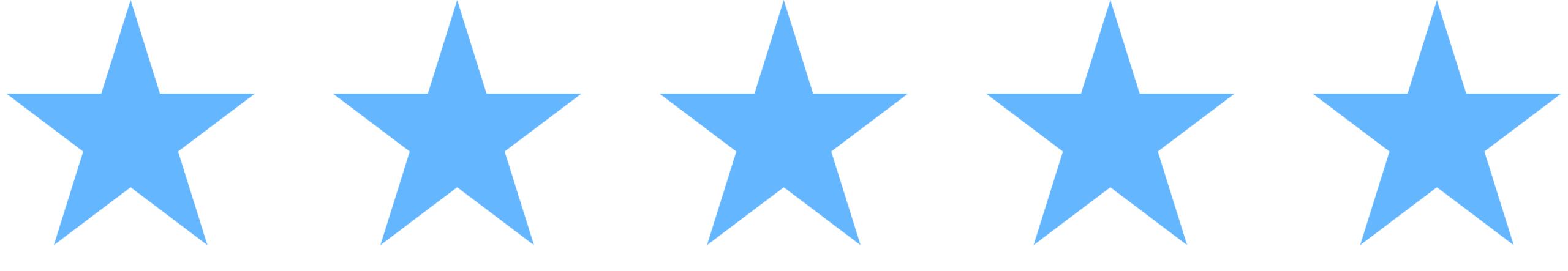 Five blue stars in a row