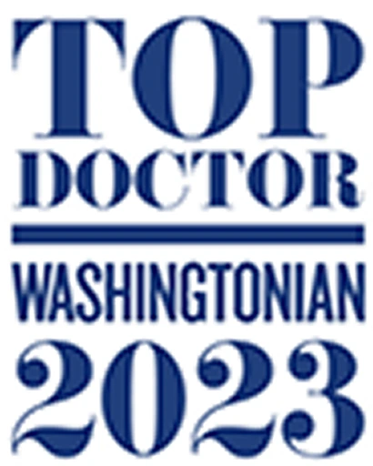 Top Doctor Washingtonian 2023 award badge