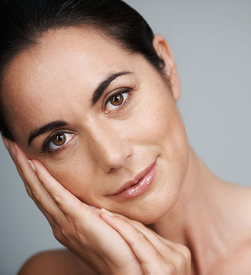 Up close of a mature woman's face