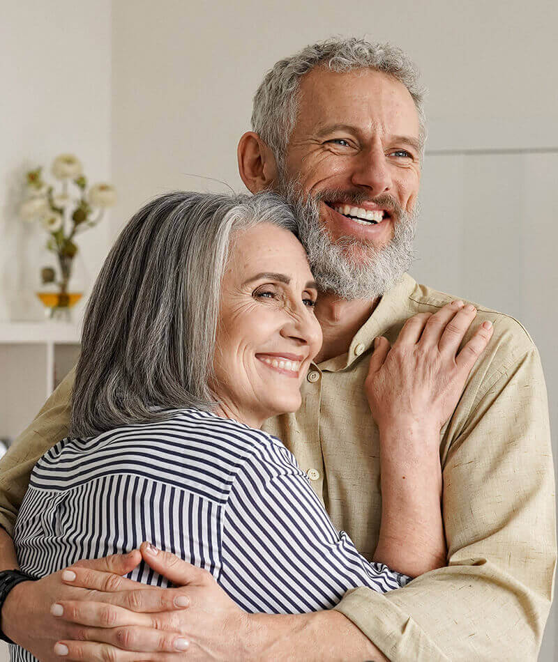 Couple embracing