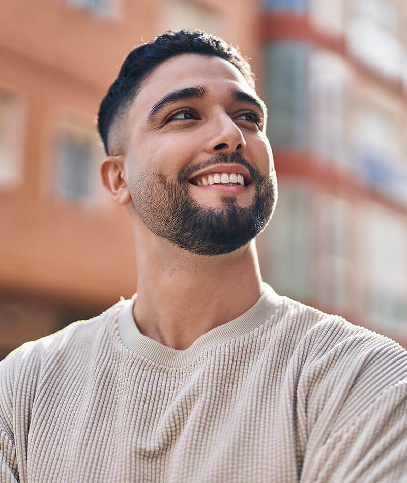 Young man smiling