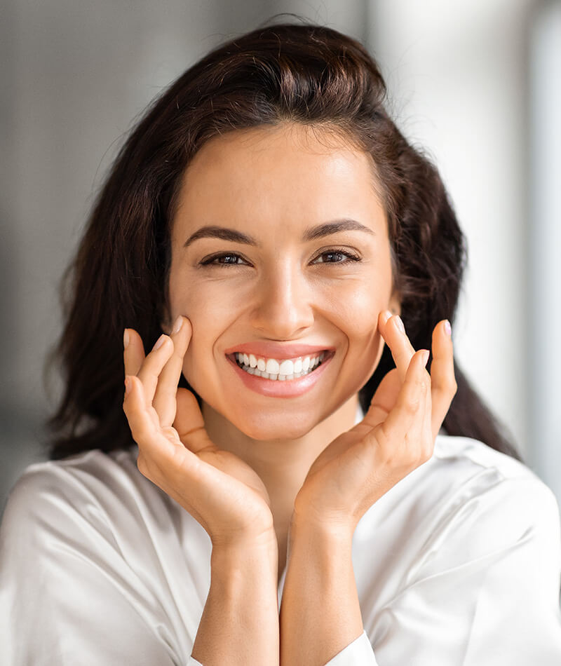 Woman with clear skin